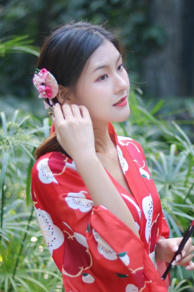 Temperament beauty kimono photo, pure as water, like the girl next door