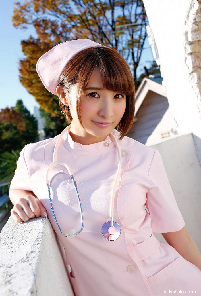Japanese actress Nana osazaki nurses uniform show giant breasts - 1