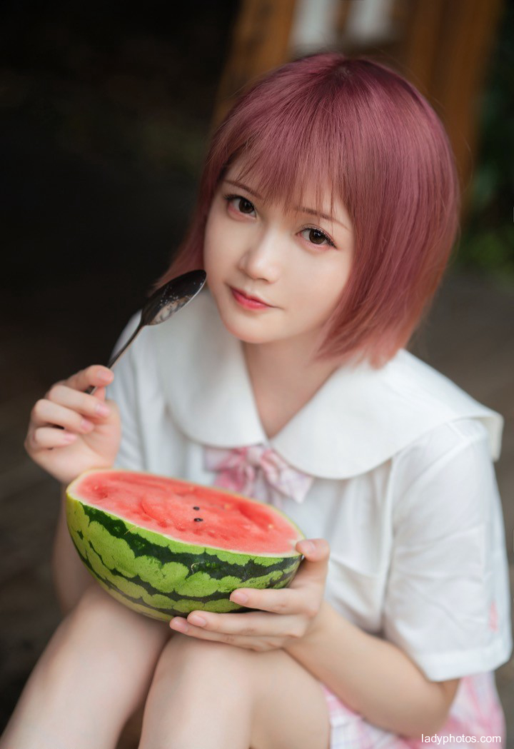 JK 유니폼 일본계 소녀: 온몸 분홍색 차림 흔들흔들 - 2