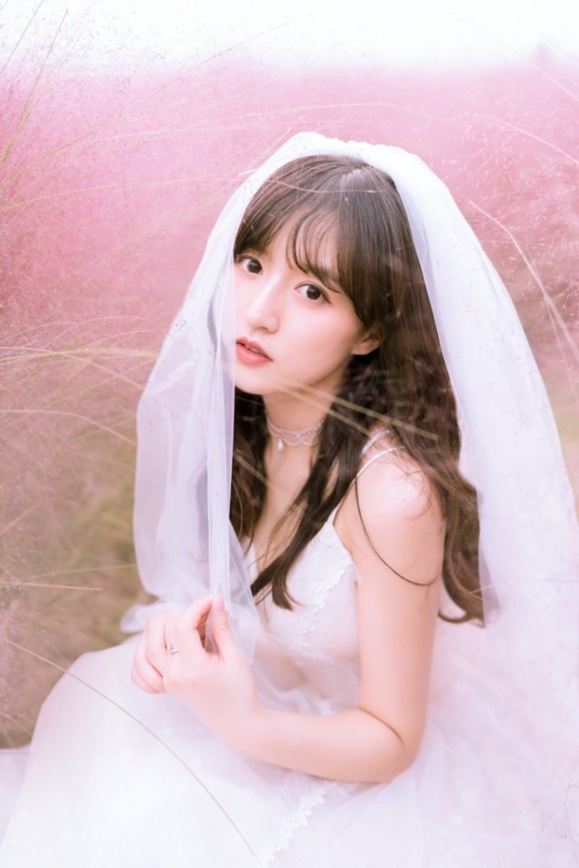 Pink and Dai confused the girl's heart. The portrait of the beautiful girl's wedding dress was simply dreamy