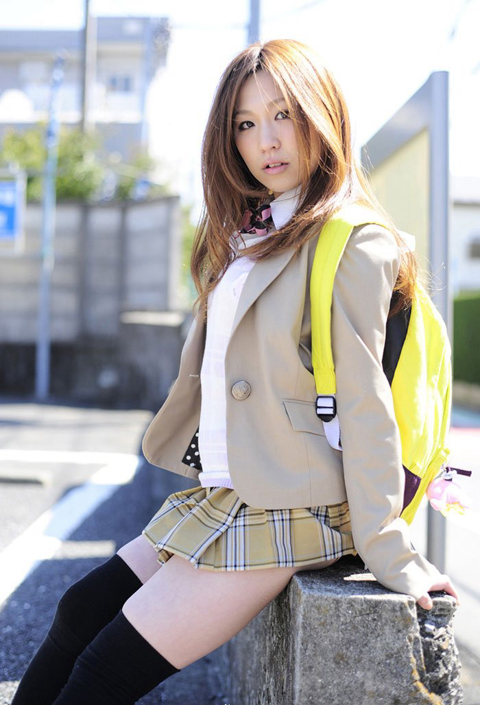 제복 미 소녀 일본 고등학교 화신 시가지 - 3